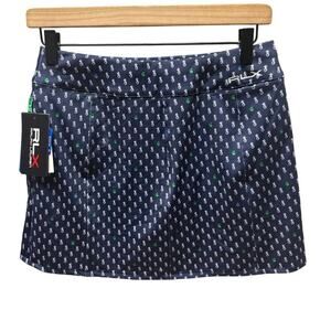 NWT Ralph Lauren RLX Golf Skort Size Large Navy Pineapple Print Stretch Athletic